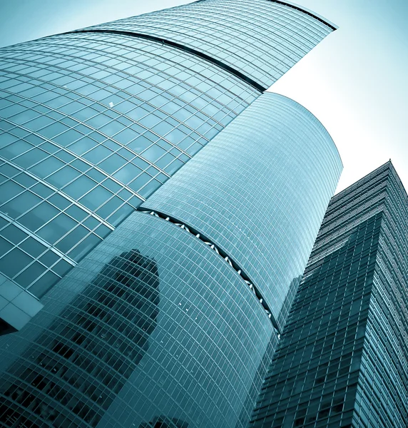 全景视图到玻璃高层摩天大楼的莫斯科城 b — 图库照片