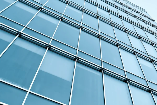 Ściana szklana-szkło niebieski nowoczesny budynek — Zdjęcie stockowe