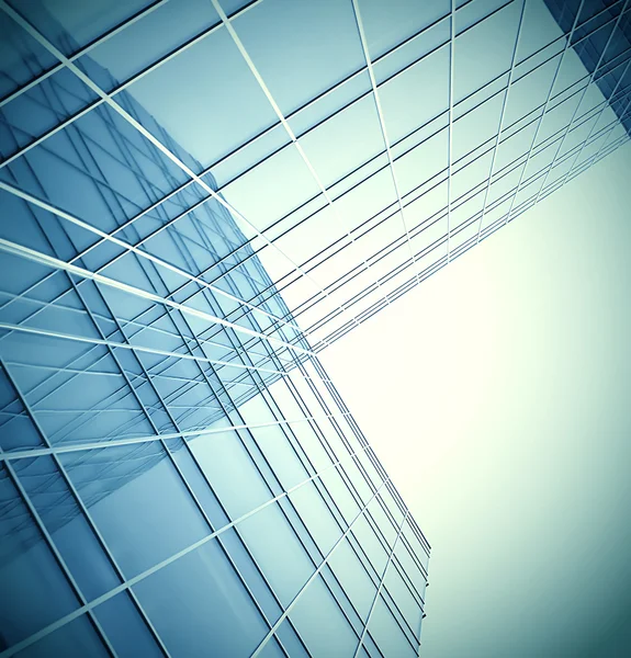 Glass building perspective view — Stock Photo, Image