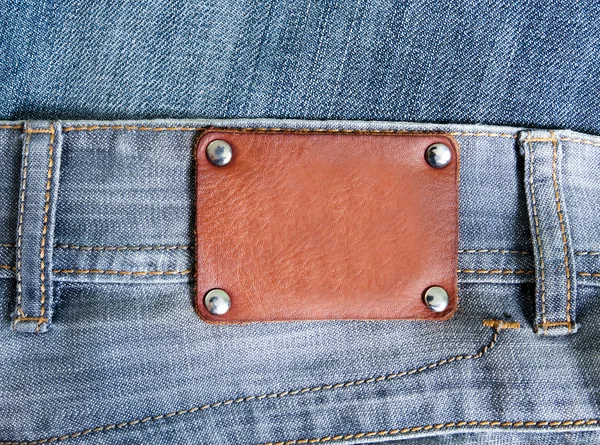 Fritt utrymme på jeans etikett — Stockfoto