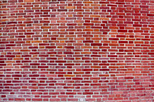 Ploché červená cihlová zeď — Stock fotografie