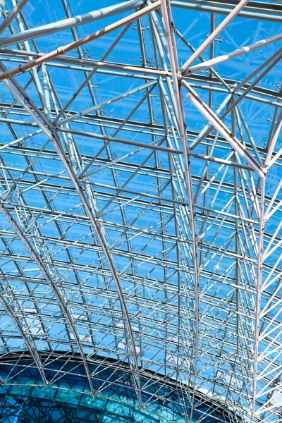 Transparent ceiling inside contemporary airport — Stock Photo, Image