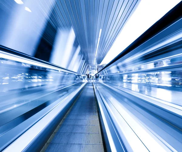 Abstract vanishing corridor inside escalator way — Stock Photo, Image