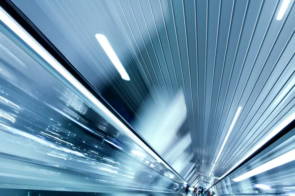 Stock image Perspective view up while moving escalator