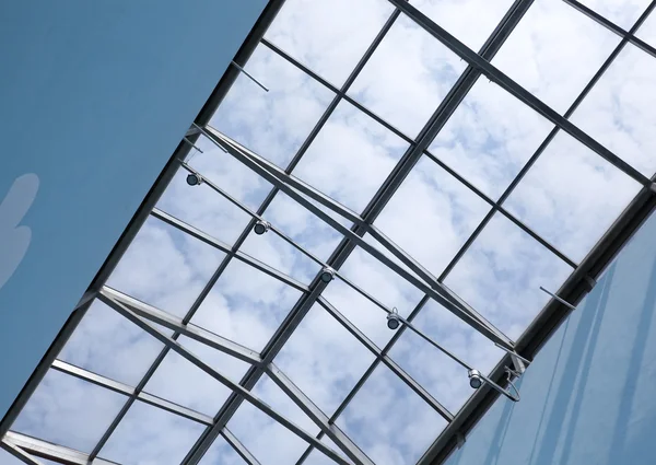 Transparent ceiling inside modern building — Stock Photo, Image