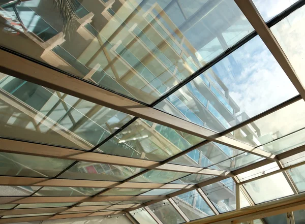 Футуристическая архитектура внутри современного делового коридора, ай — стоковое фото
