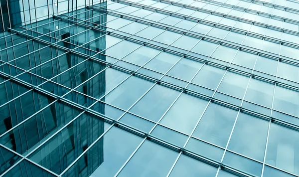 Blue glass wall of modern building — Stock Photo, Image
