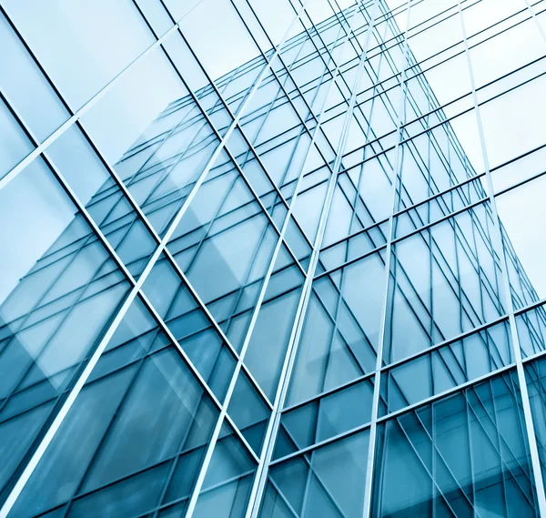 Blauwe textuur van transparante wolkenkrabbers van glas — Stockfoto