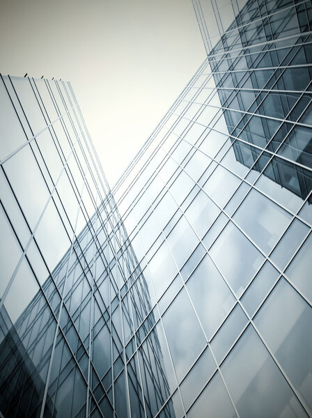 Contemporary striped black texture of glass architecture