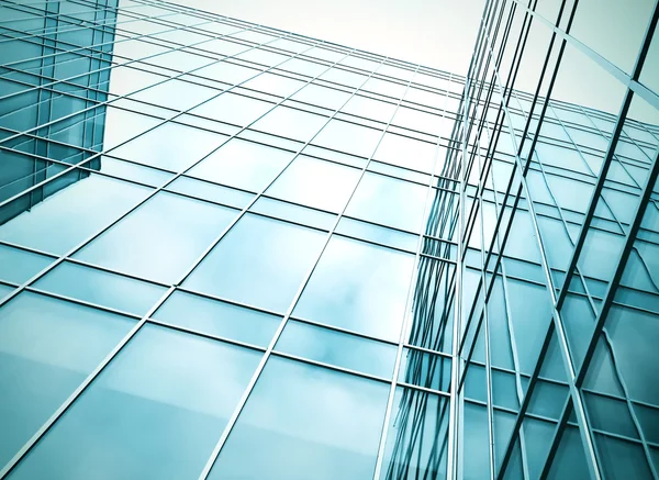Superficie di vetro di angolo contemporaneo di costruzione di affari — Foto Stock