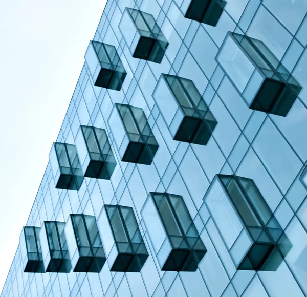 Edificios arquitectónicos contemporáneos de cristal azul —  Fotos de Stock