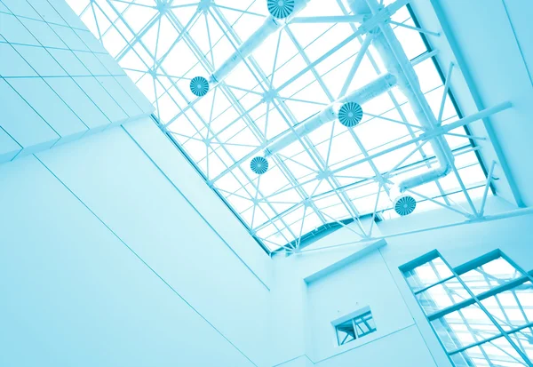 Transparent ceiling inside contemporary airport — Stock Photo, Image