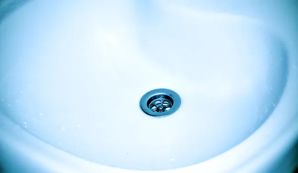 Kitchen sink with water drops — Stock Photo, Image