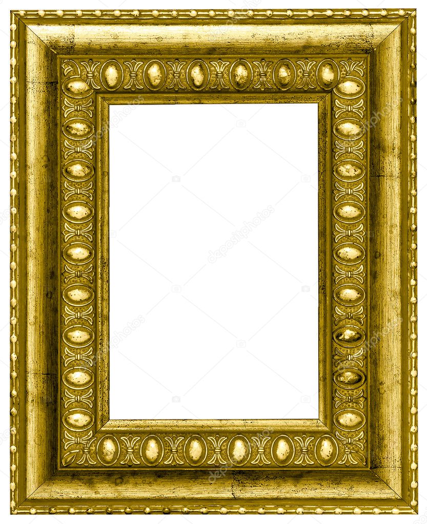 Horizontal vintage wooden frame over white background — Stock Photo ...