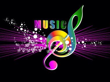 colorful musical notes with background clipart