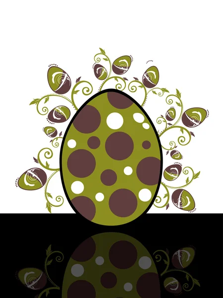 Bakgrund med isolerade blommor dekorerade ägg — Stock vektor