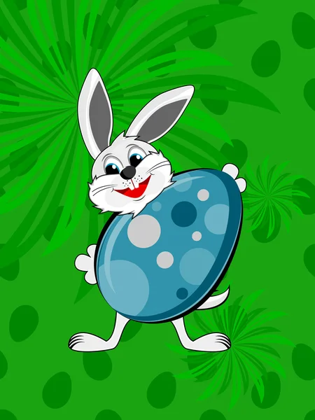 Кролик тримає яйце з фоном — стоковий вектор