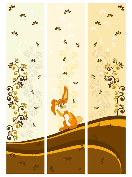 Vector conjunto de tres banner patrón floral — Archivo Imágenes Vectoriales