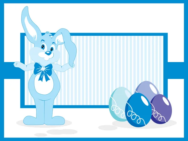 与兔子、 复活节彩蛋背景 — 图库矢量图片