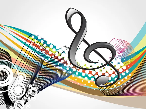 Colorful musical notes with background — Stock Vector