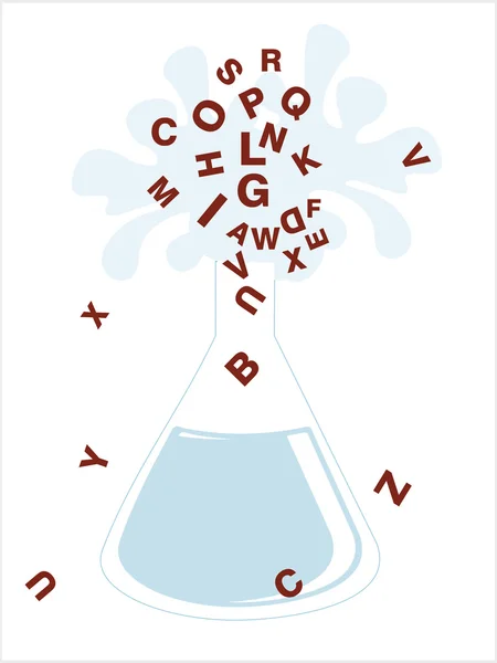 Relleno del alfabeto en vaso de precipitados — Archivo Imágenes Vectoriales