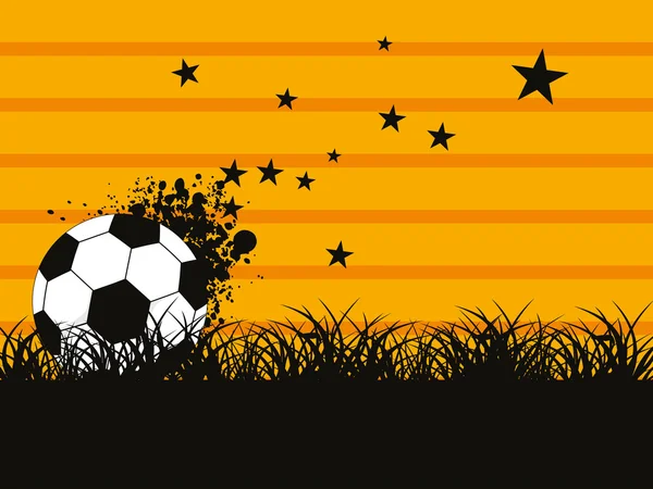 Garten Hintergrund mit grungy Fußball — Stockvektor