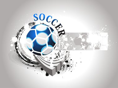 grungy background with isolated blue soccer clipart