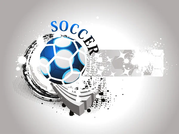 Grungy background with isolated blue soccer — Stock Vector