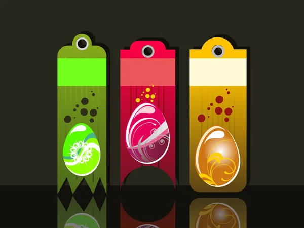Set di decorato colorato eale pasqua tag — Vettoriale Stock