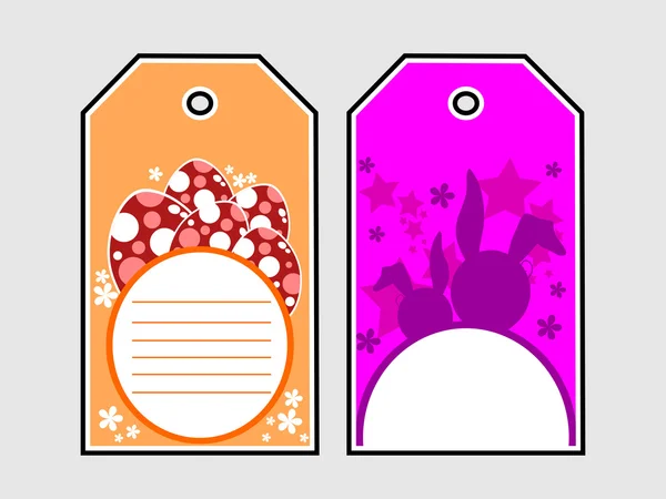 Conjunto de decorado colorido Páscoa eale tag — Vetor de Stock