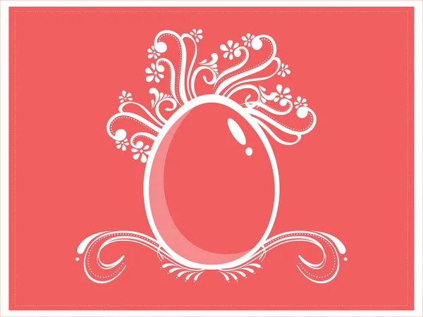 Background with floral decorated egg — Stock Vector