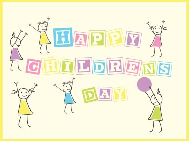 kiddish concept background for children's day clipart