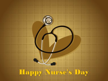 nurse's day background with isolated heart, stethoscope clipart