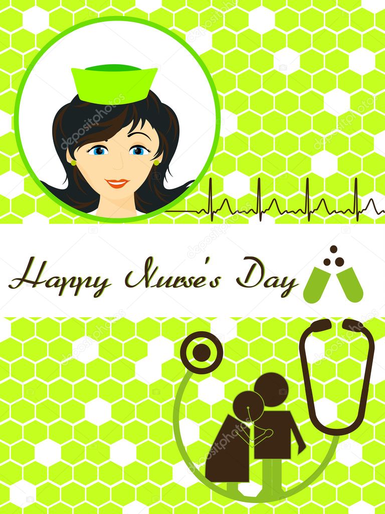 vector happy nurse's day greeting card