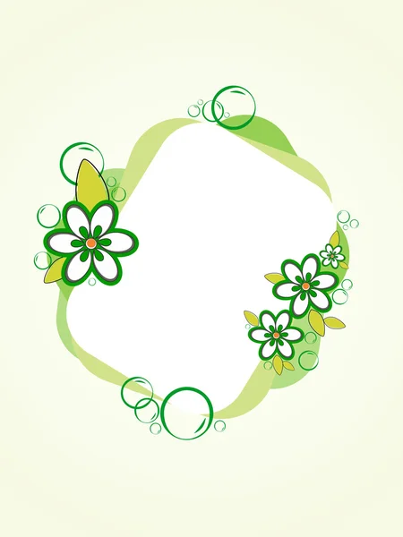 Cadre décoré floral isolé vectoriel — Image vectorielle
