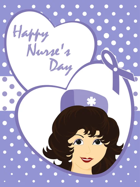 Vetor cartão de saudação para o dia da enfermeira feliz — Vetor de Stock