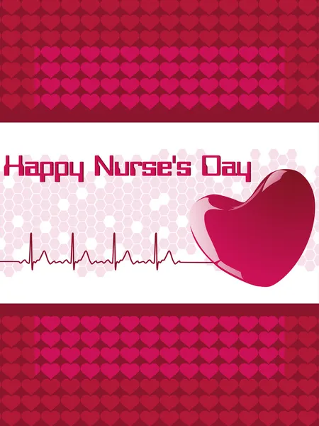 Cartão de saudação para o dia da enfermeira feliz —  Vetores de Stock