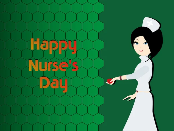 Ilustracja na dzień szczęśliwy, pielęgniarka — Wektor stockowy