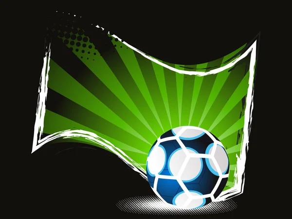 Hintergrund mit grunziger Fahne, isolierter Fußball — Stockvektor