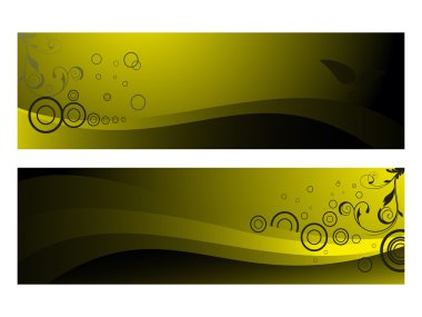 vector set of two go green banner clipart