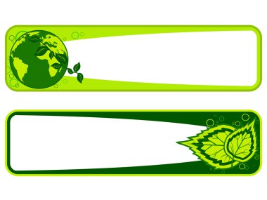 background with set of two ecology header clipart