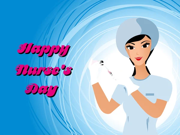 幸せな看護婦の日のためのベクトル図 — ストックベクタ