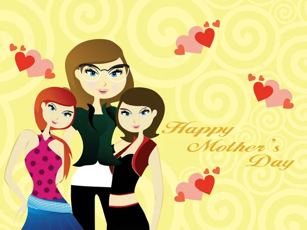 Mutlu anneler günü için illüstrasyon — Stok Vektör