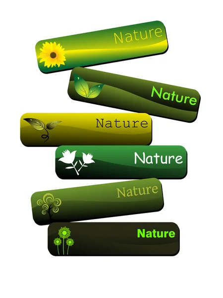 同组的 6 个自然概念头背景 — 图库矢量图片
