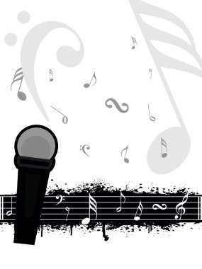 Grungy musical background clipart