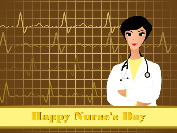Illustrazione vettoriale per la celebrazione del giorno dell'infermiera felice — Vettoriale Stock