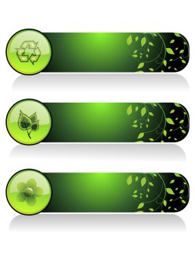 Background with set of three go green header clipart