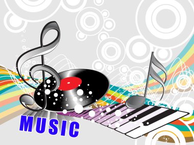 musical background with vinyl clipart