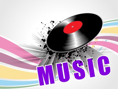 musical background with vinyl clipart