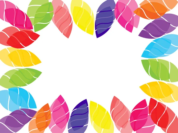 Achtergrond met kleurrijke blad patroon frame — Stockvector